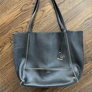 Botkier Black Leather City Tote Bag